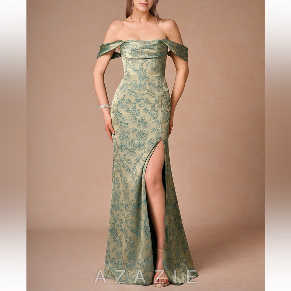 Azazie Green Strapless Dress